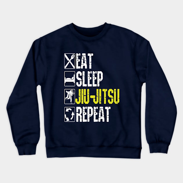 Eat Sleep Jiu-Jitsu Repeat Brazilian Jiu Jitsu Crewneck Sweatshirt by pho702